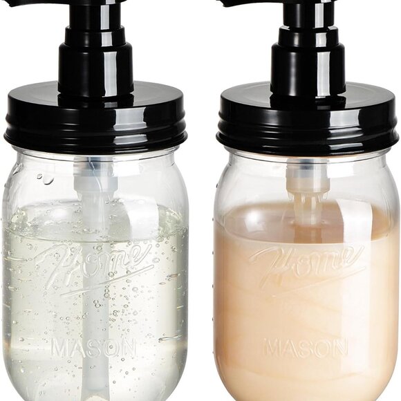 Mason Jar Soap Dispenser with Pump Lid16OZ Refillable Hand‎ Soap Dispenser 2Pack - Picture 1 of 7